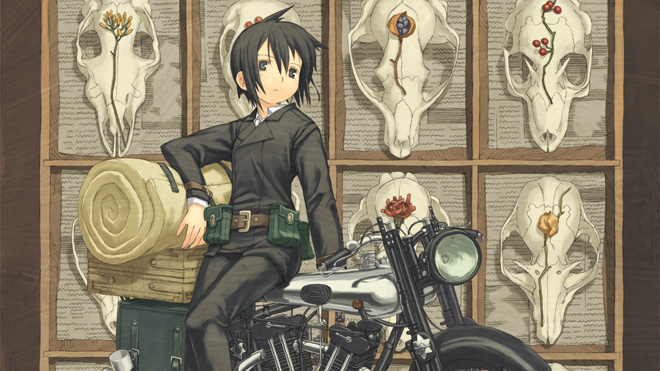 Kino, hermes, kino no tabi, castle, motorcycle, scenic, artwork, Anime, HD wallpaper
