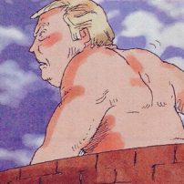 Tokyo Newspaper Fuses Attack on Titan and Donald Trump