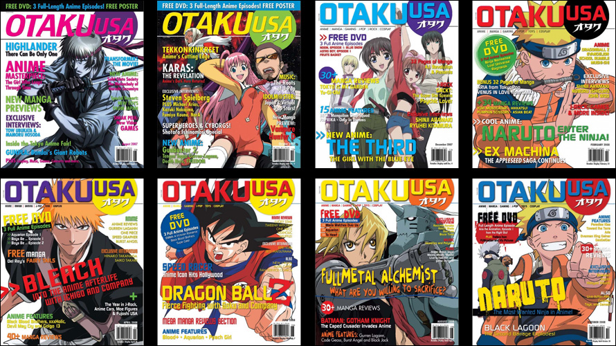 First 8 issues of Otaku USA Magazine