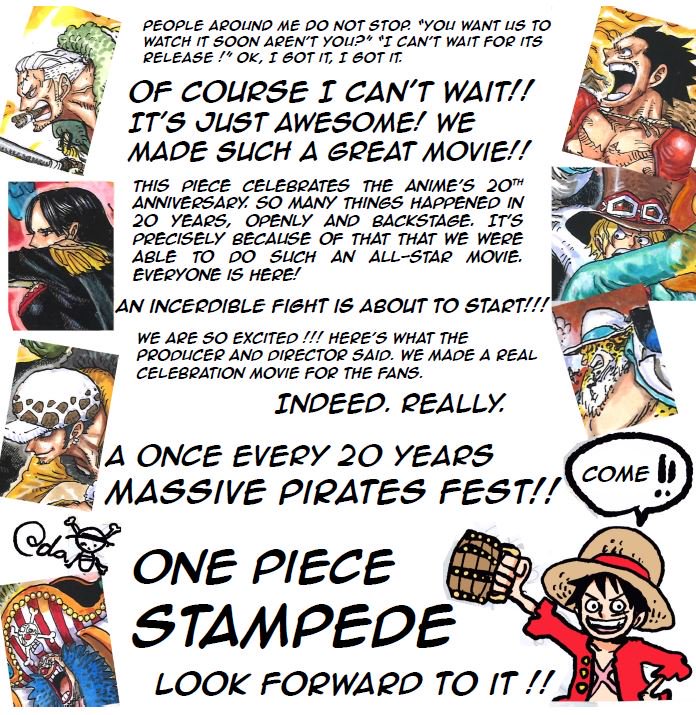 Eiichiro Oda Expresses Enthusiastic Endorsement of One Piece Stampede on  Eve of Film's Release - Interest - Anime News Network