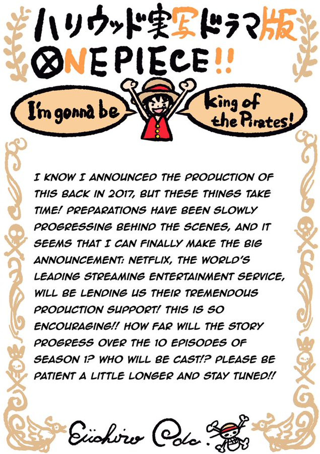 THE ONE PIECE, Special Announcement