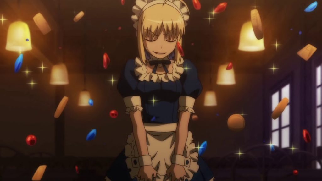 Saber takes on a job at a maid cafe