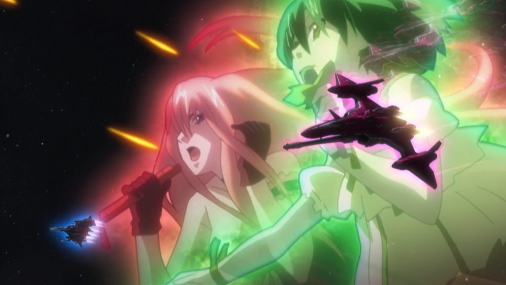 Ranka and Sheryl attack in Macross Frontier