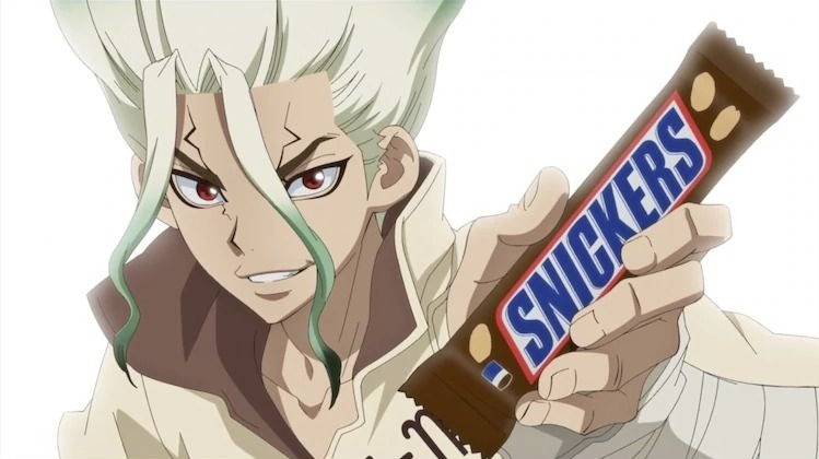 Dr. STONE’s Senku Helps Japanese Comedian in Snickers Collaboration