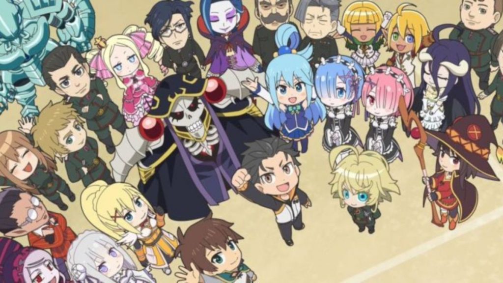 The cast of Isekai Quartet