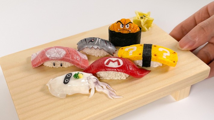 Japanese Artisan Makes Clay Sushi Out of Mario Symbolism