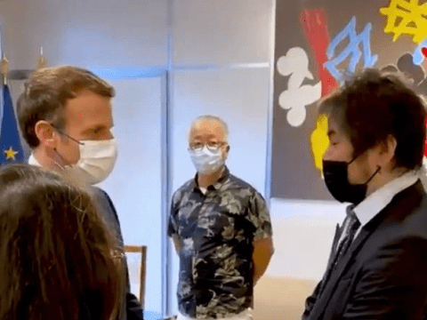 French President Meets with Akira, Fairy Tail, Dark Souls Creators