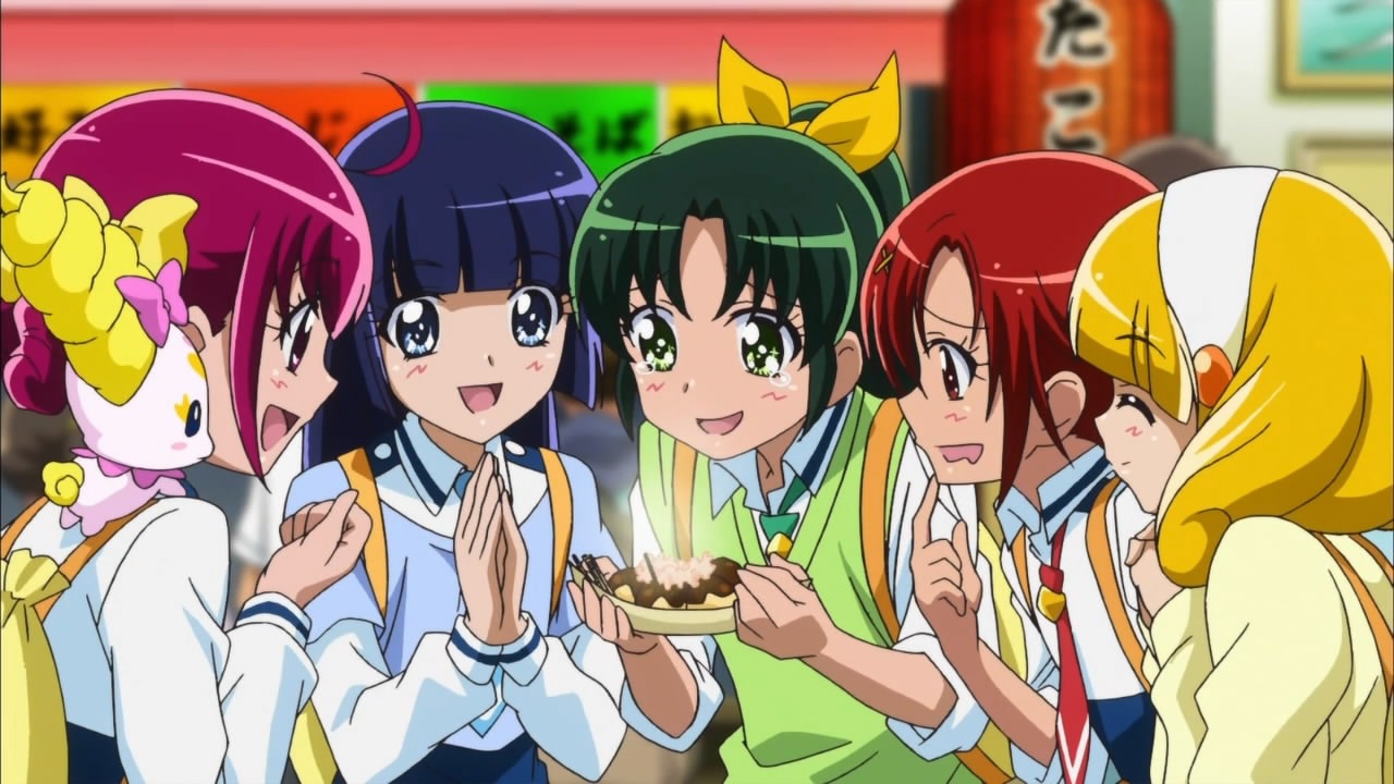 The girls of Smile! PreCure enjoy takoyaki