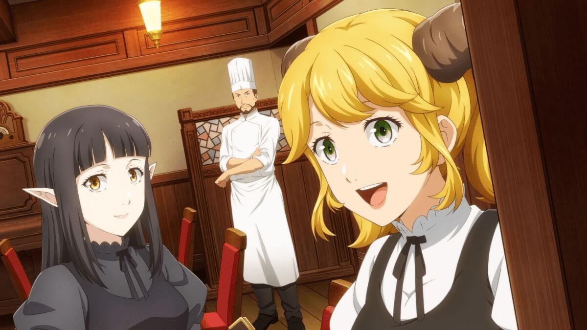 Isekai Shokudou, anime girls, Aletta (Isekai Shokudou), Kuro (Isekai  Shokudou), anime girls eating, food