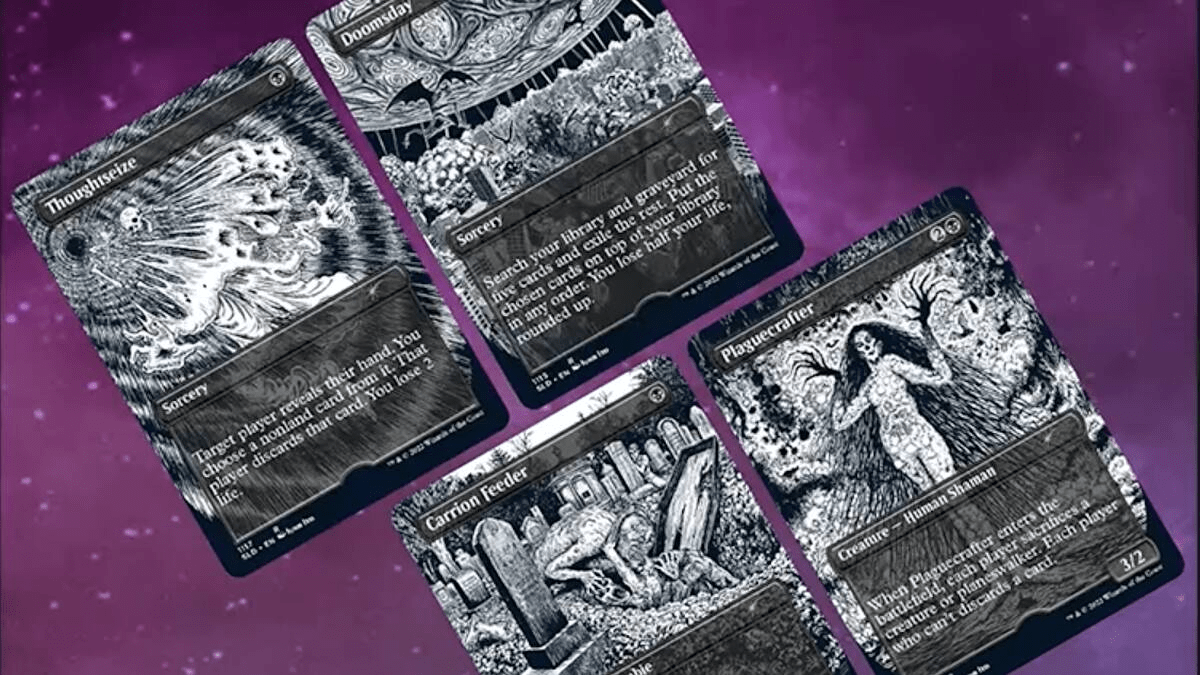 Junji Ito puts his spin on four M:tG cards