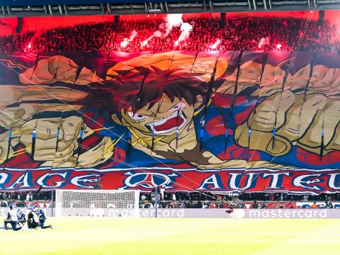 Giant Luffy Display Unveiled at Paris Soccer Match