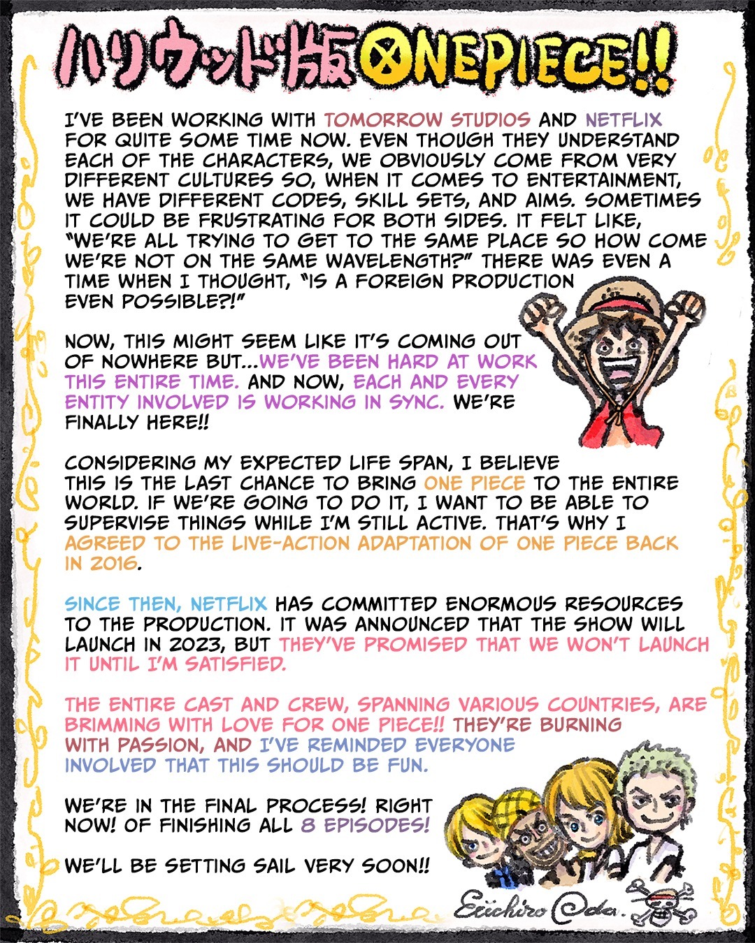 Few Things To Take Into Consideration Before Going Into The Live Action  Adaptation : r/OnePiece