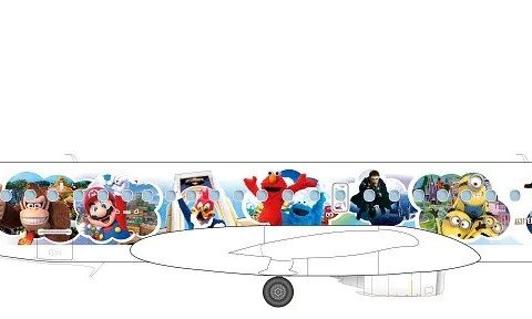 Mario, Donkey Kong and More Decorate Universal Studios Japan-Themed Plane